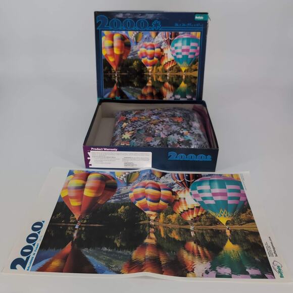 Buffalo Games Balloons In Flight 2000 Piece Jigsaw Puzzle with Poster - GUC - Picture 2 of 13